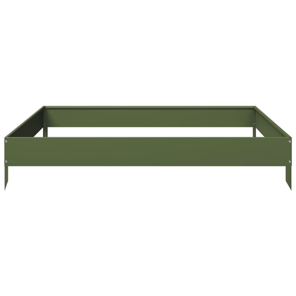 Høybed olivengrønn 100x100x18,5 cm stål