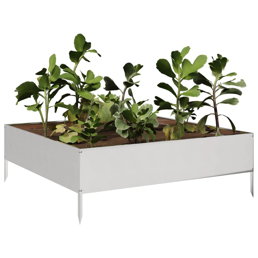 Høybed 100x100x33,5 cm rustfritt stål