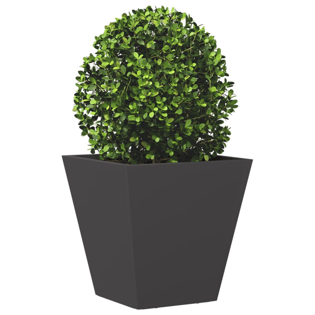 Plantekasser svart 2 stk 30x30x30 cm stål