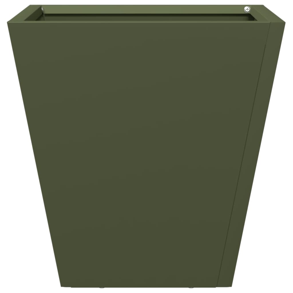 Plantekasser olivengrønn 2 stk sekskantet 30x30x30 cm stål