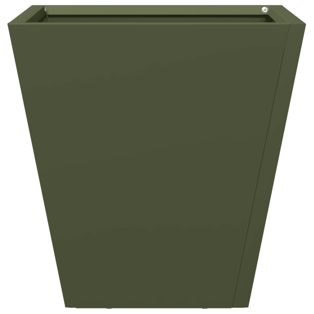 Plantekasser olivengrønn 2 stk sekskantet 30x30x30 cm stål