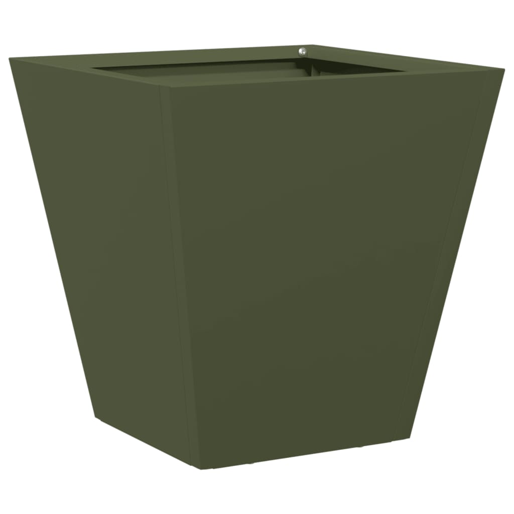 Plantekasser olivengrønn 2 stk sekskantet 30x30x30 cm stål
