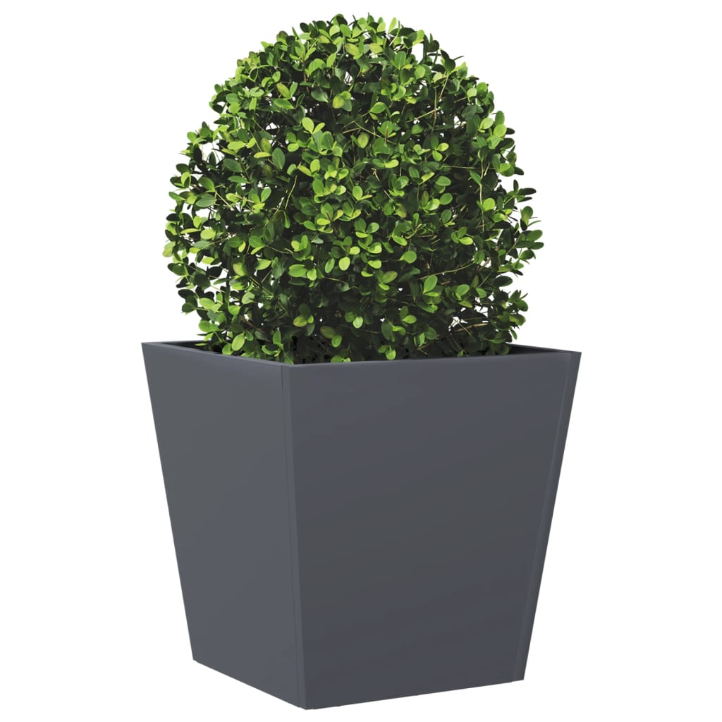 Plantekasser antrasitt 2 stk 40x40x40 cm stål