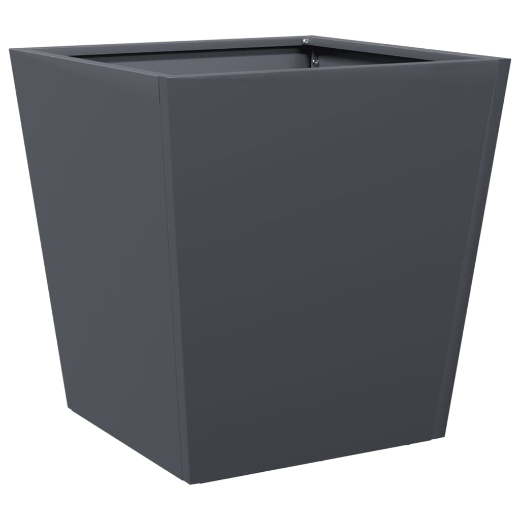 Plantekasser antrasitt 2 stk 40x40x40 cm stål