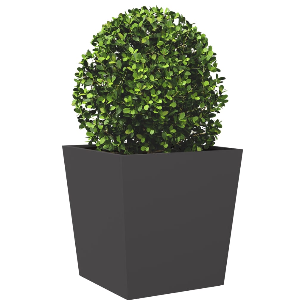 Plantekasser 2 stk svart 50x50x50 cm stål