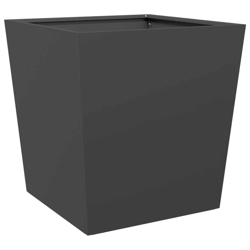 Plantekasser 2 stk svart 50x50x50 cm stål