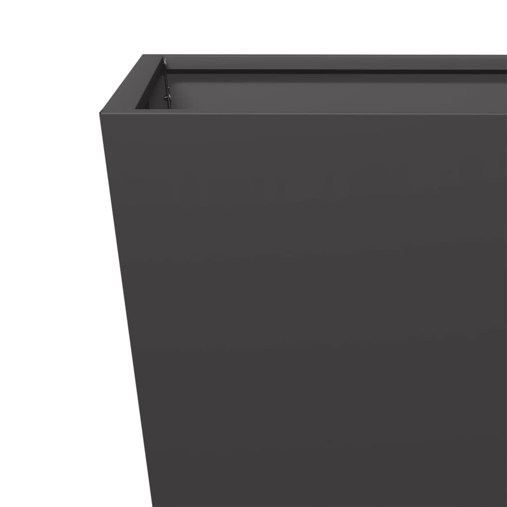 Plantekasser 2 stk svart 50x50x50 cm stål