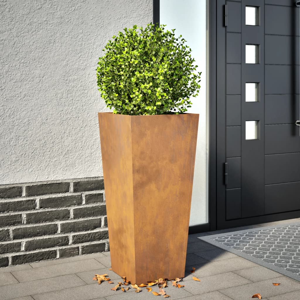 Hageplantekasse 35x35x75 cm oksidert stål