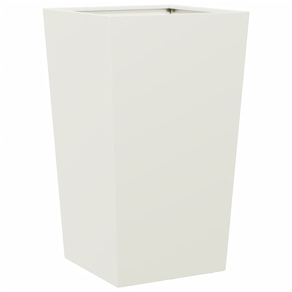 Plantekasser hvit 2 stk 45x45x75 cm stål