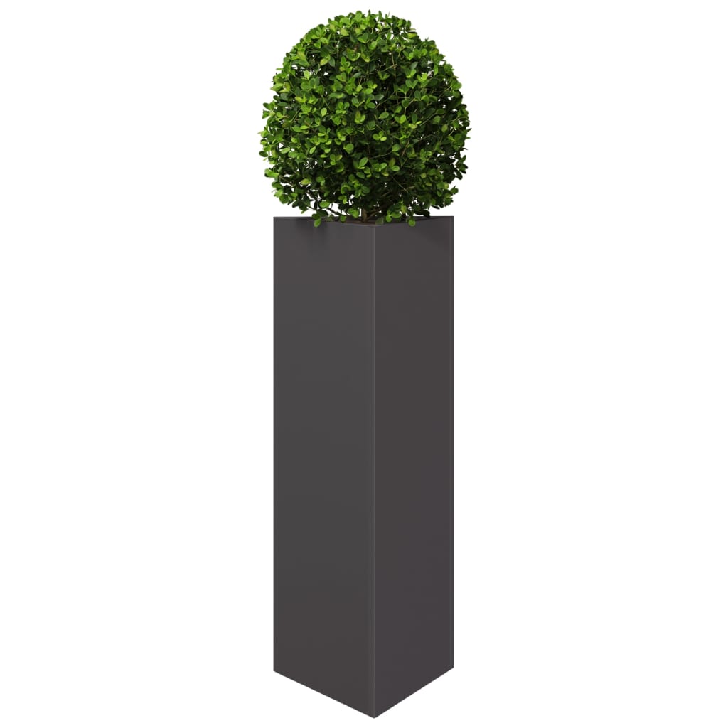 Plantekasser 2 stk svart trekantet 30x26x75 cm stål