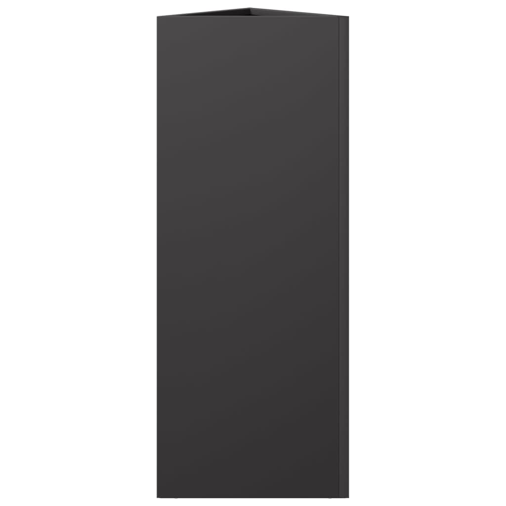 Plantekasser 2 stk svart trekantet 30x26x75 cm stål