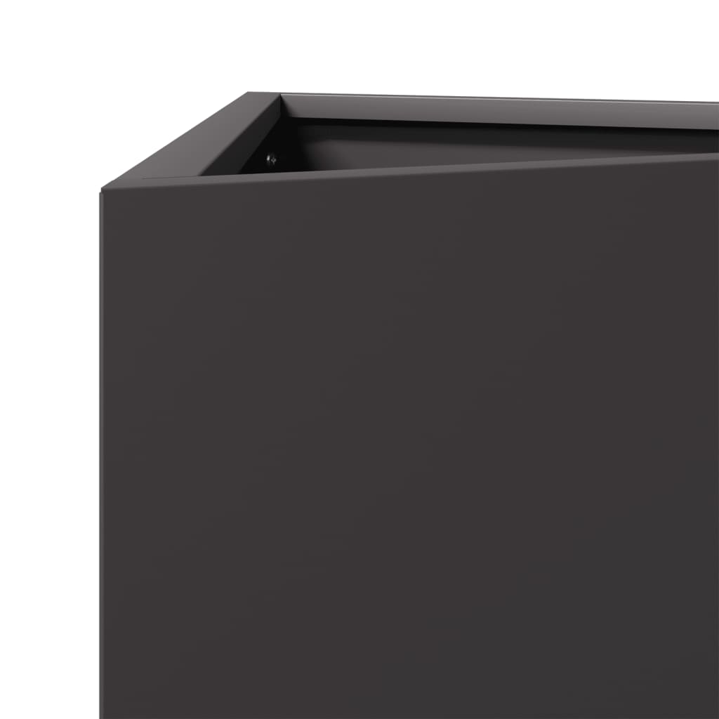 Plantekasser 2 stk svart trekantet 30x26x75 cm stål