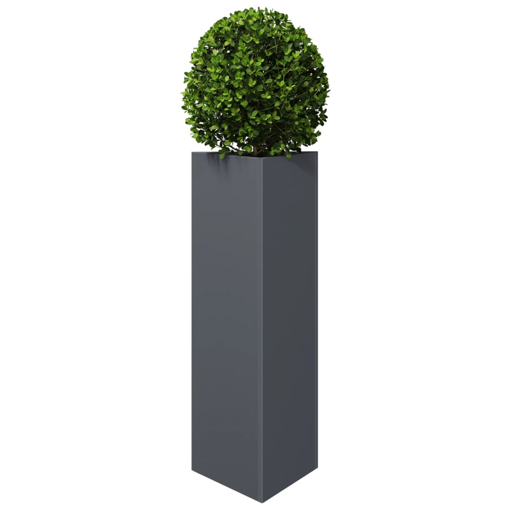 Plantekasser 2 stk antrasitt trekantet 30x26x75 cm stål