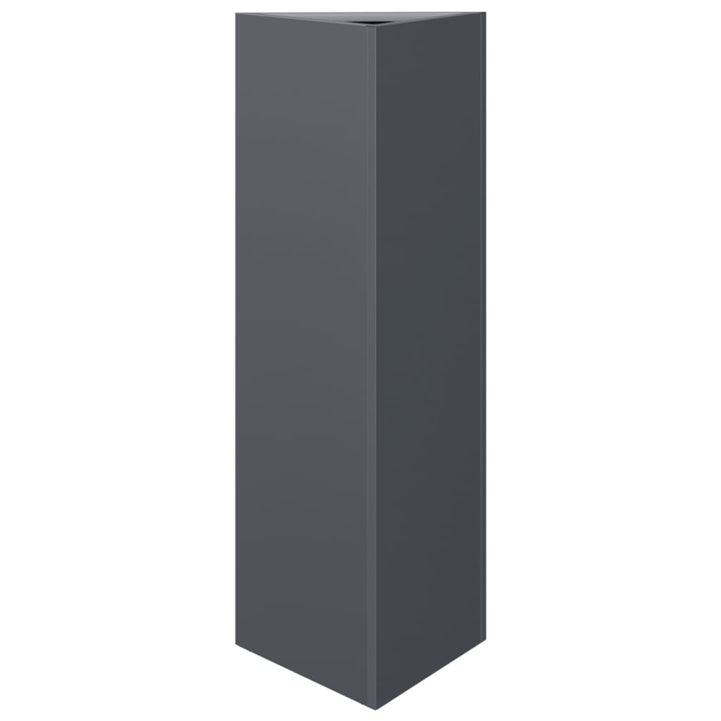 Plantekasser 2 stk antrasitt trekantet 30x26x75 cm stål