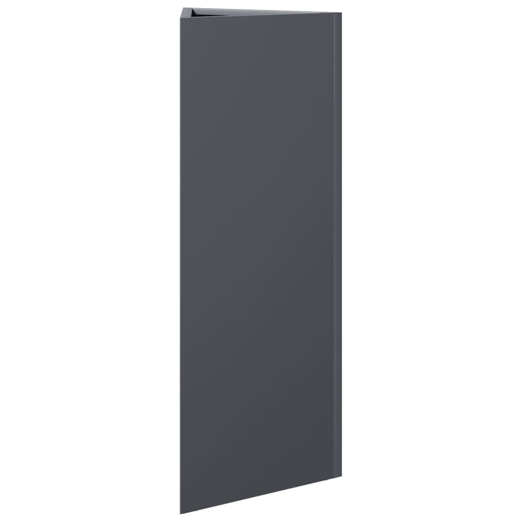 Plantekasser 2 stk antrasitt trekantet 30x26x75 cm stål