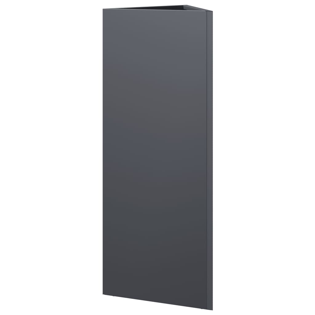 Plantekasser 2 stk antrasitt trekantet 30x26x75 cm stål