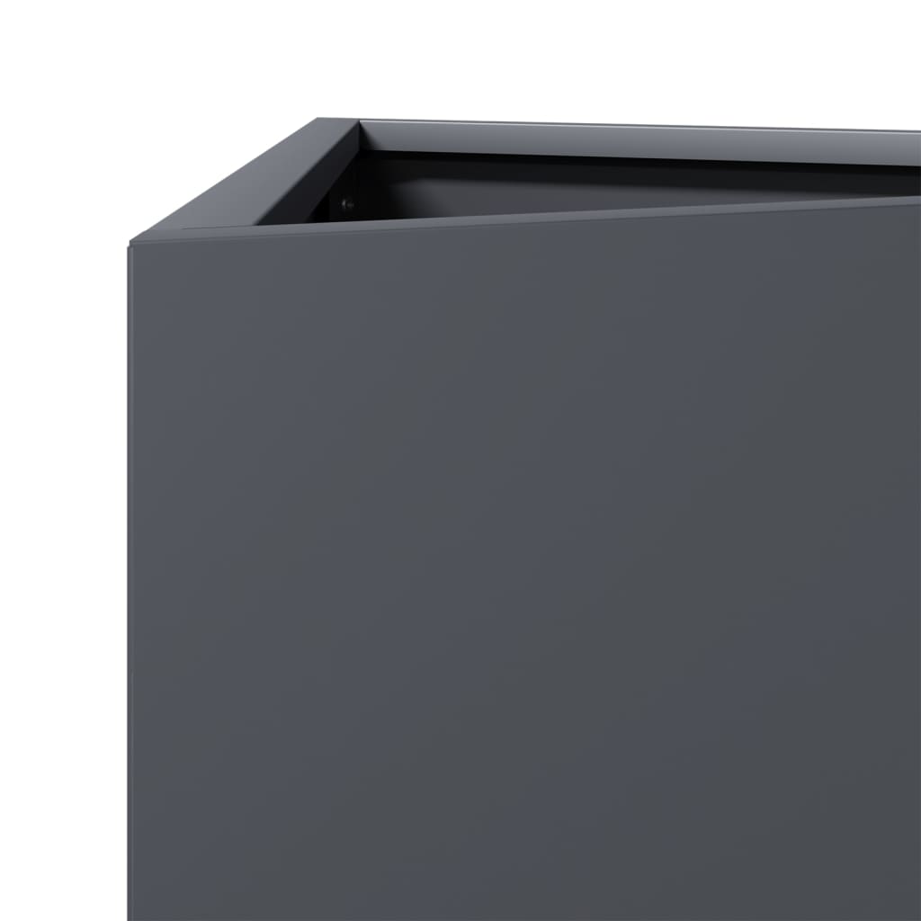 Plantekasser 2 stk antrasitt trekantet 30x26x75 cm stål