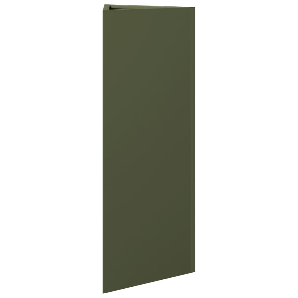Plantekasser 2 stk olivengrønn trekantet 30x26x75 cm stål