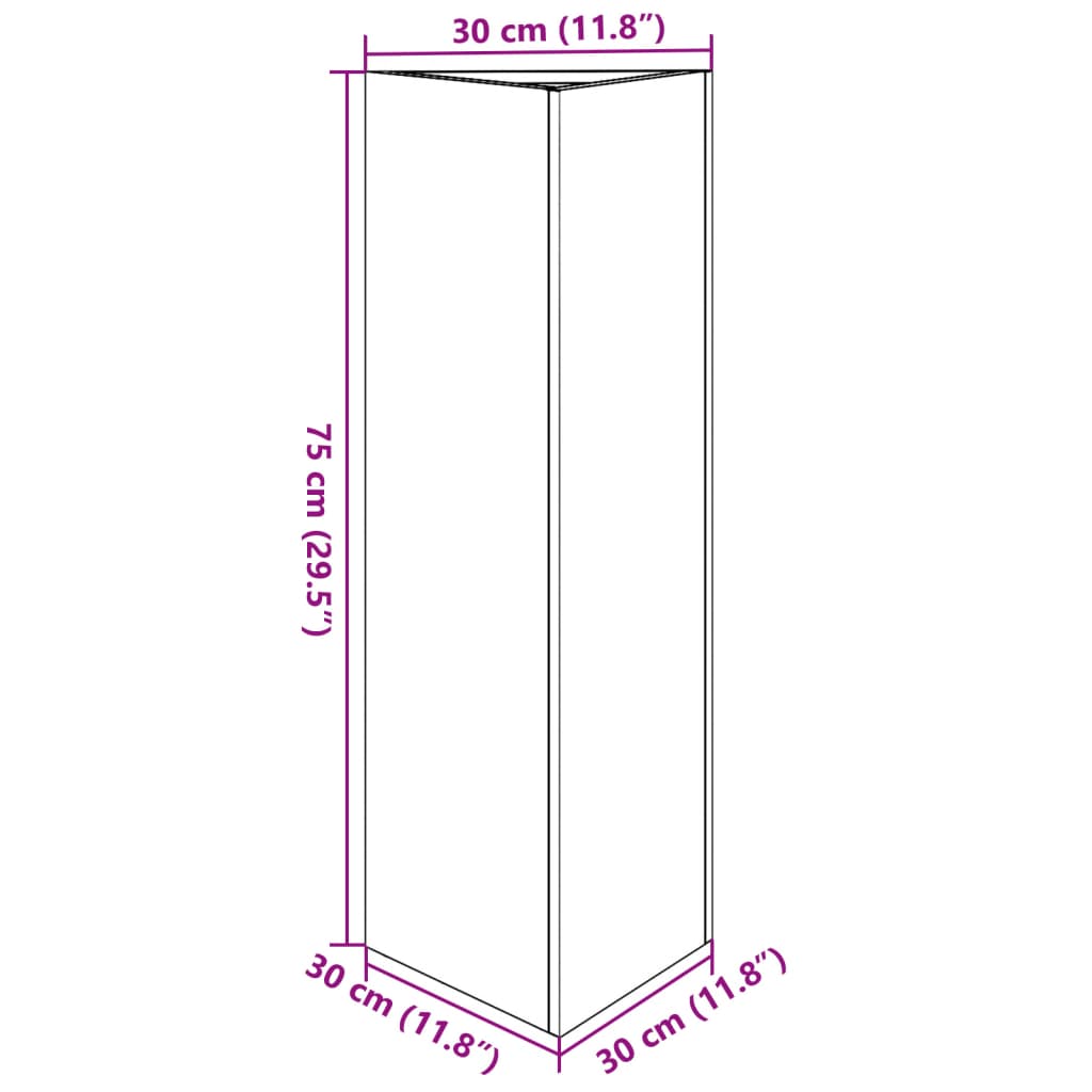 Hageplantekasse Trekantet 30x26x75 cm oksidert stål