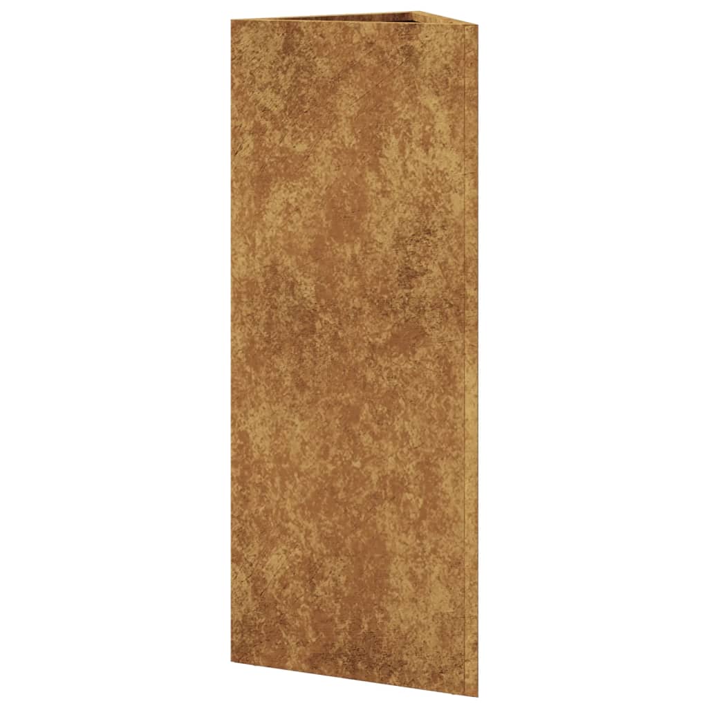 Plantekasser 2 stk svart trekantet 30x26x75 cm cortenstål