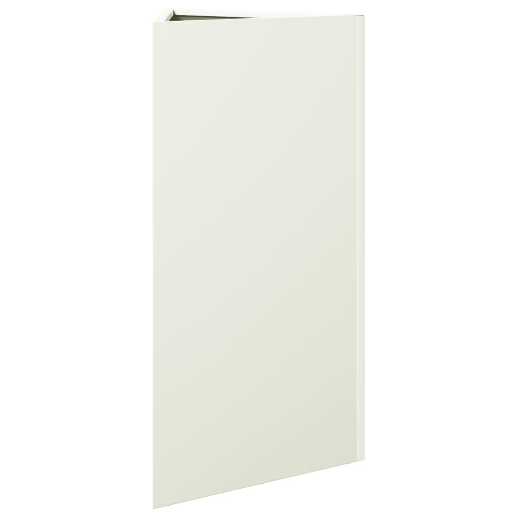 Plantekasser 2 stk hvit trekantet 40x34,5x70 cm stål