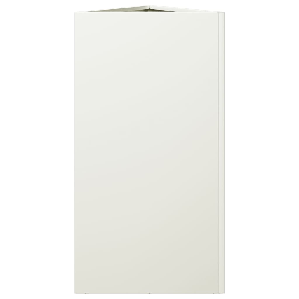 Plantekasser 2 stk hvit trekantet 40x34,5x70 cm stål