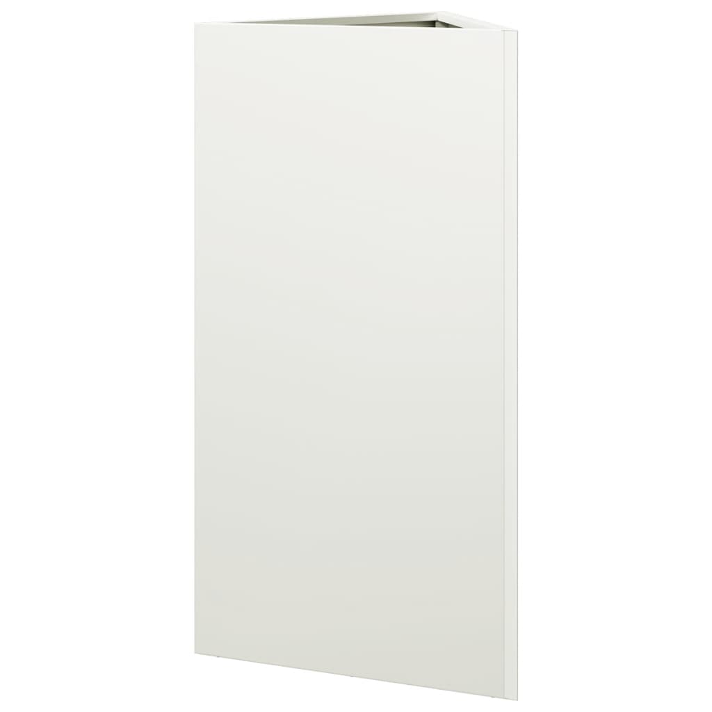 Plantekasser 2 stk hvit trekantet 40x34,5x70 cm stål