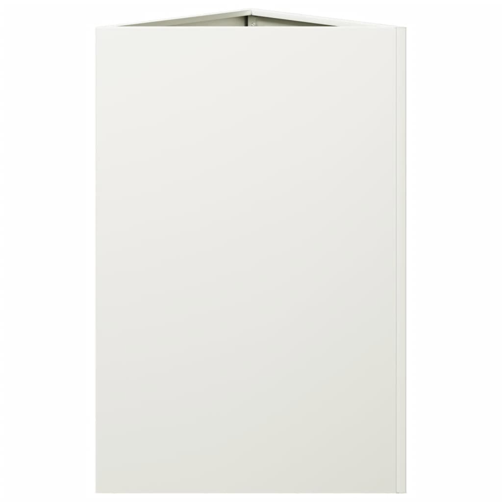 Plantekasser 2 stk hvit trekantet 50x43x75 cm stål