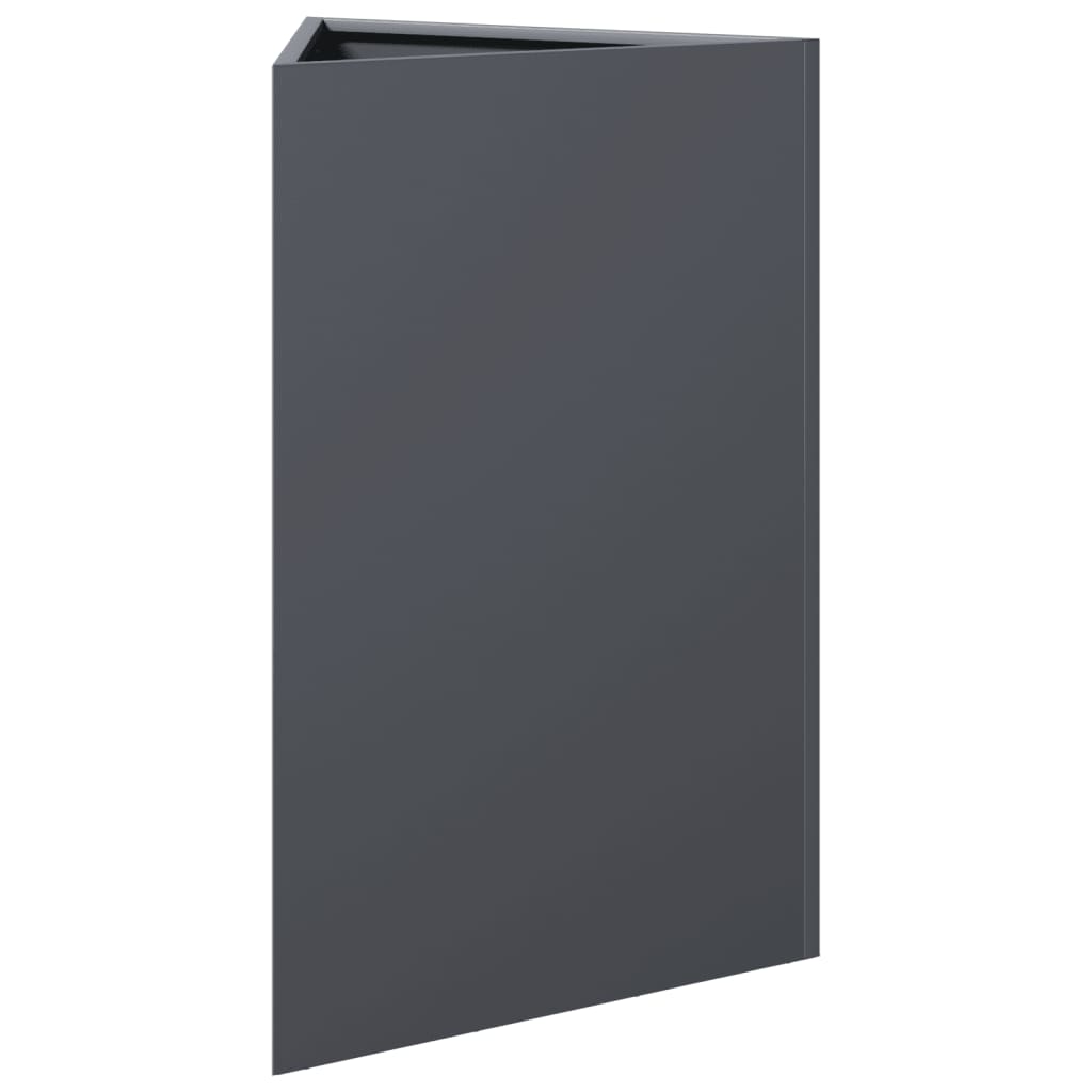 Plantekasser 2 stk antrasitt trekantet 50x43x75 cm stål