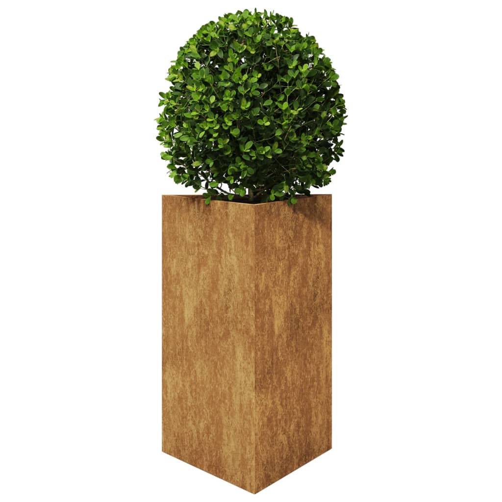 Plantekasser 2 stk trekantet 50x43x75 cm cortenstål