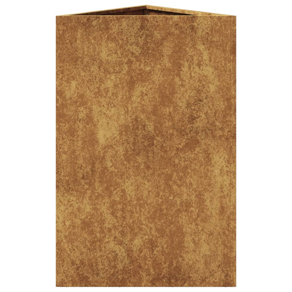 Plantekasser 2 stk trekantet 50x43x75 cm cortenstål