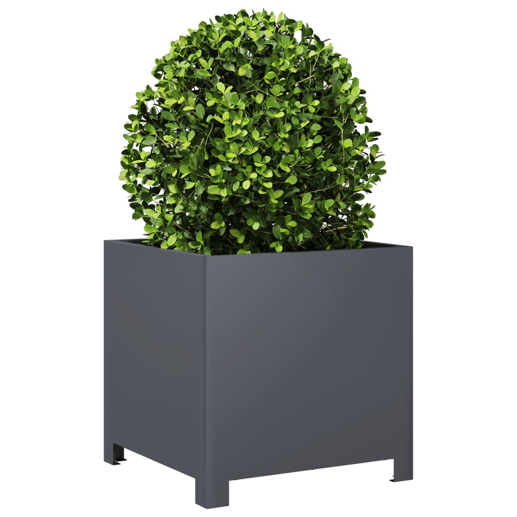 Plantekasser 2 stk antrasitt 40x40x40 cm stål
