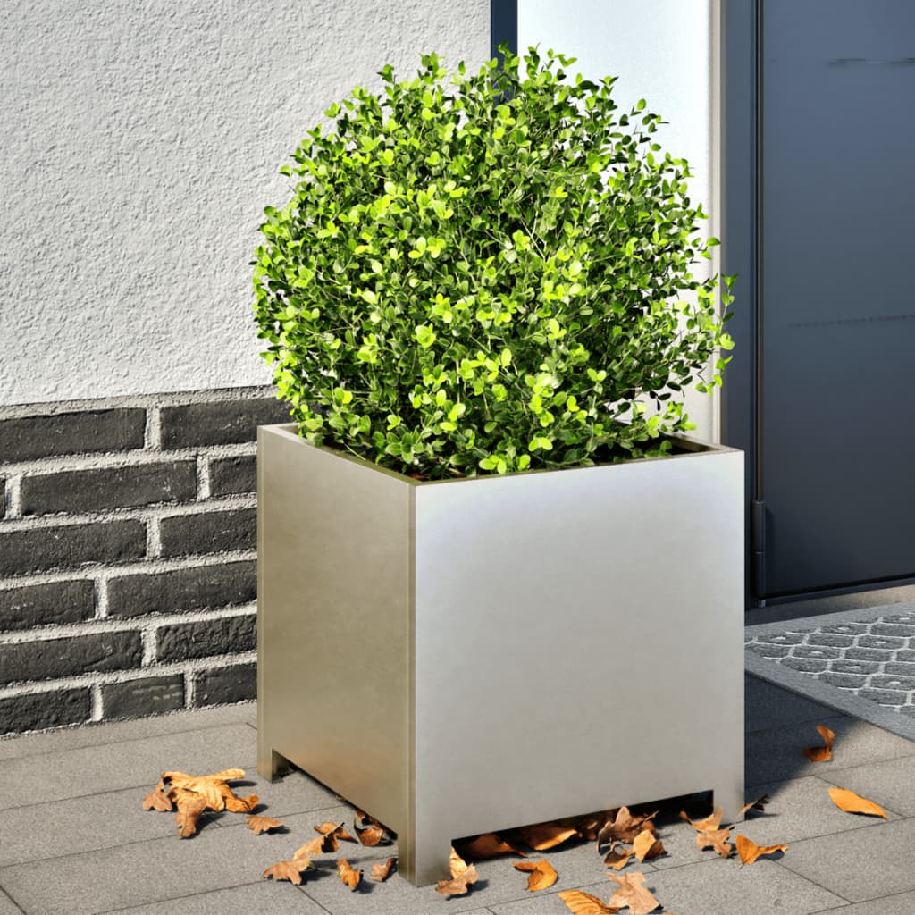 Plantekasser 2 stk 40x40x40 cm rustfritt stål