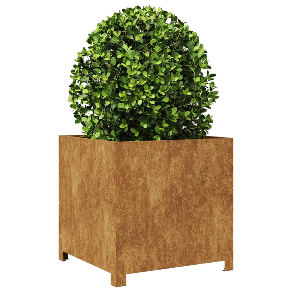 Hageplantekar 50x50x50 cm oksidert stål