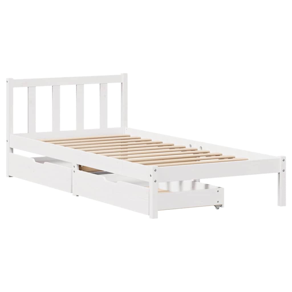 Sengeramme uten madrass hvit 90x190 cm heltre furu