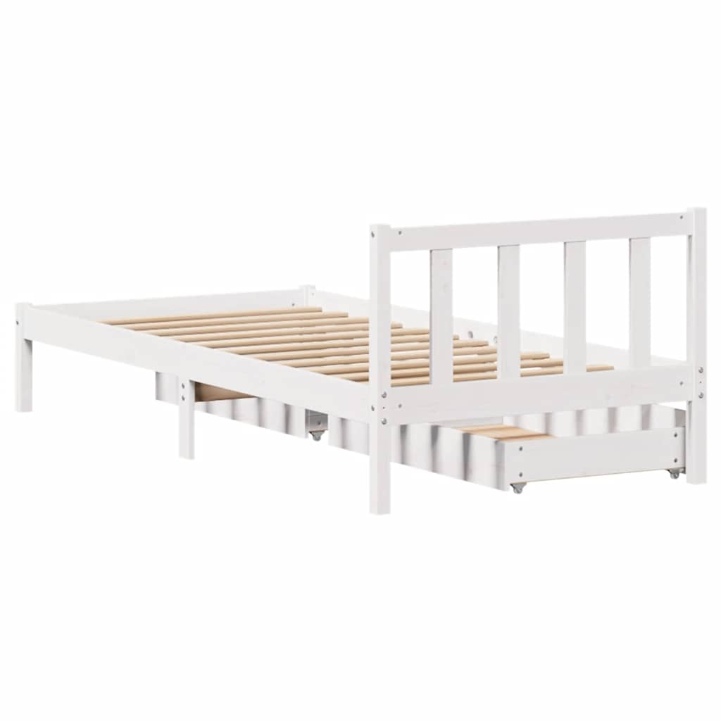 Sengeramme uten madrass hvit 90x190 cm heltre furu