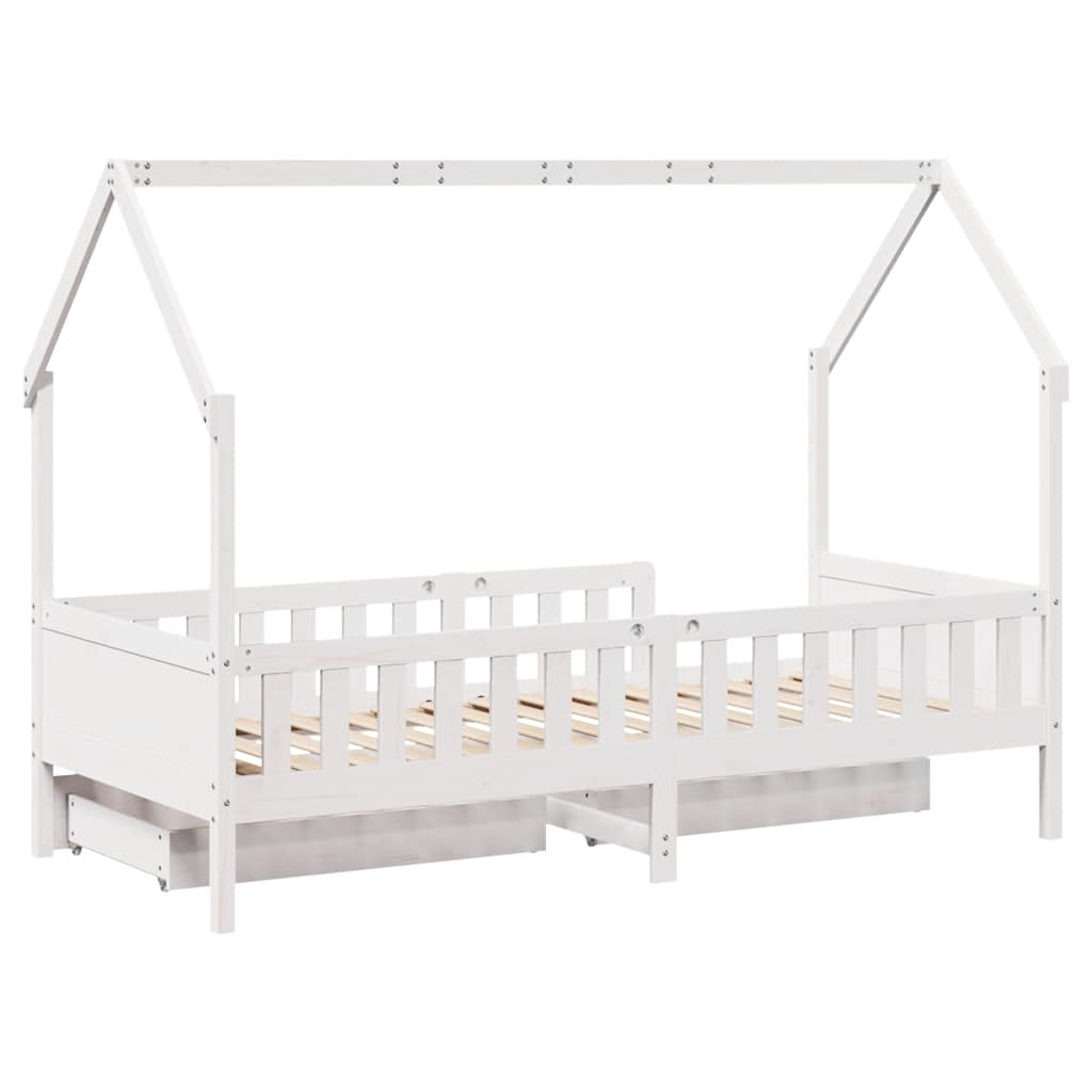 Barnesengeramme med skuffer 80x200 cm heltre furu