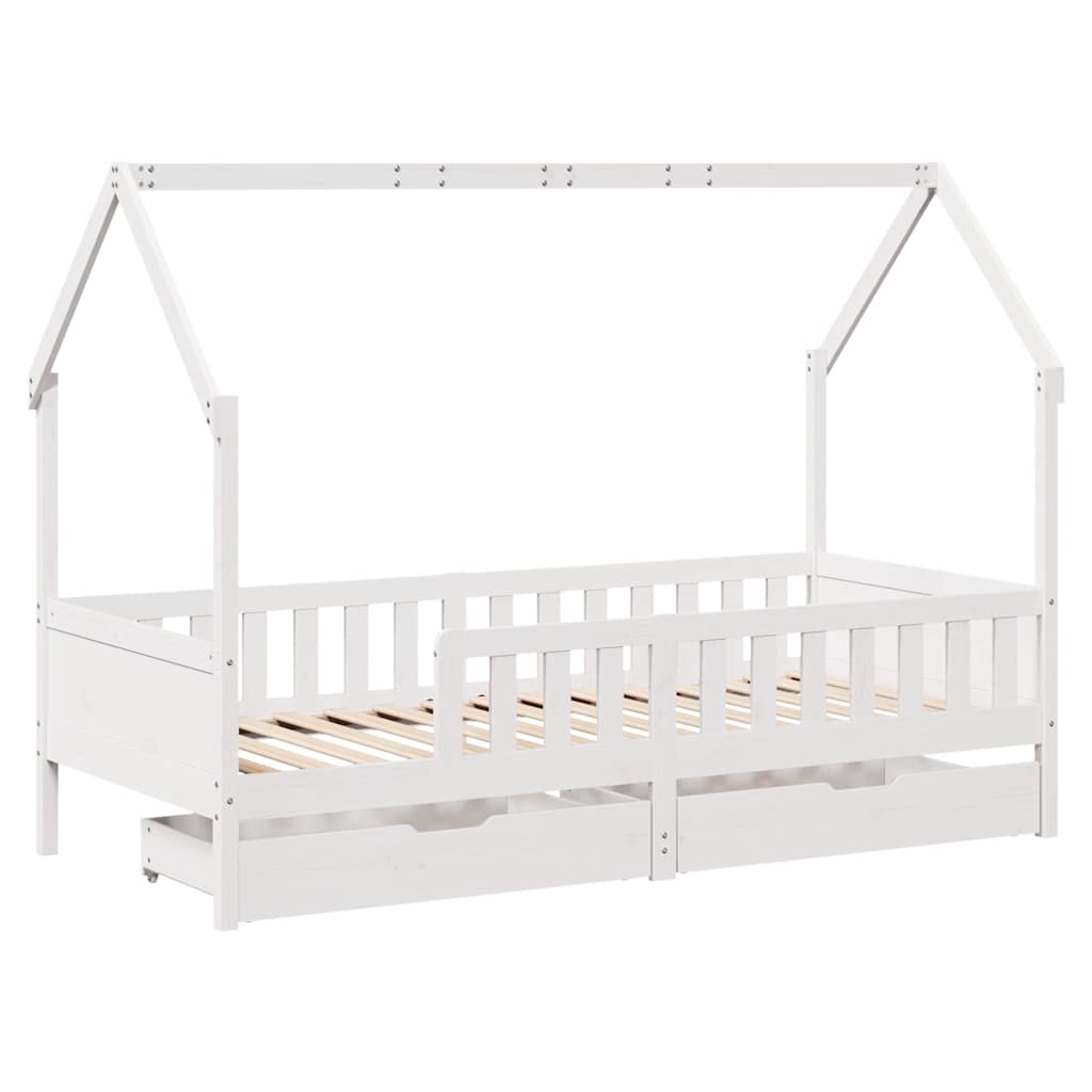 Barnesengeramme med skuffer 90x190 cm heltre furu