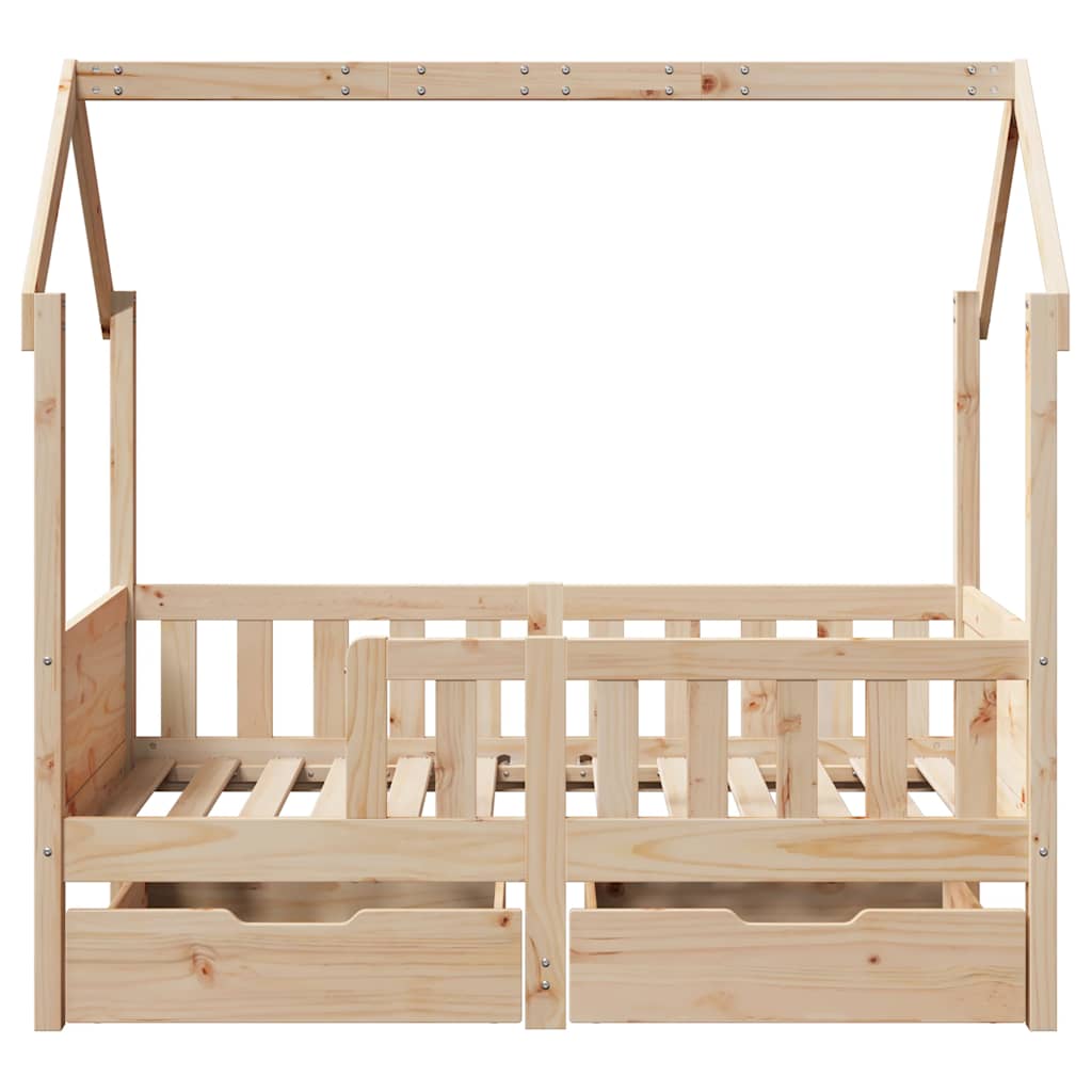 Barnesengeramme med skuffer 80x170 cm heltre furu