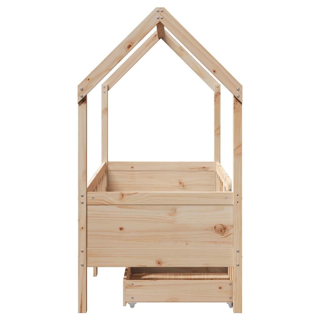 Barnesengeramme med skuffer 80x170 cm heltre furu