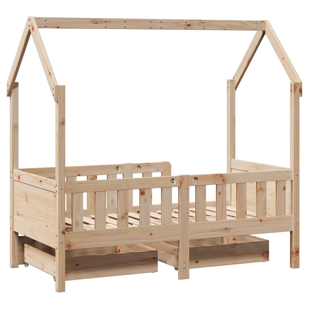 Barnesengeramme med skuffer 80x170 cm heltre furu