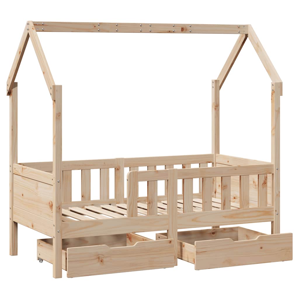 Barnesengeramme med skuffer 80x170 cm heltre furu