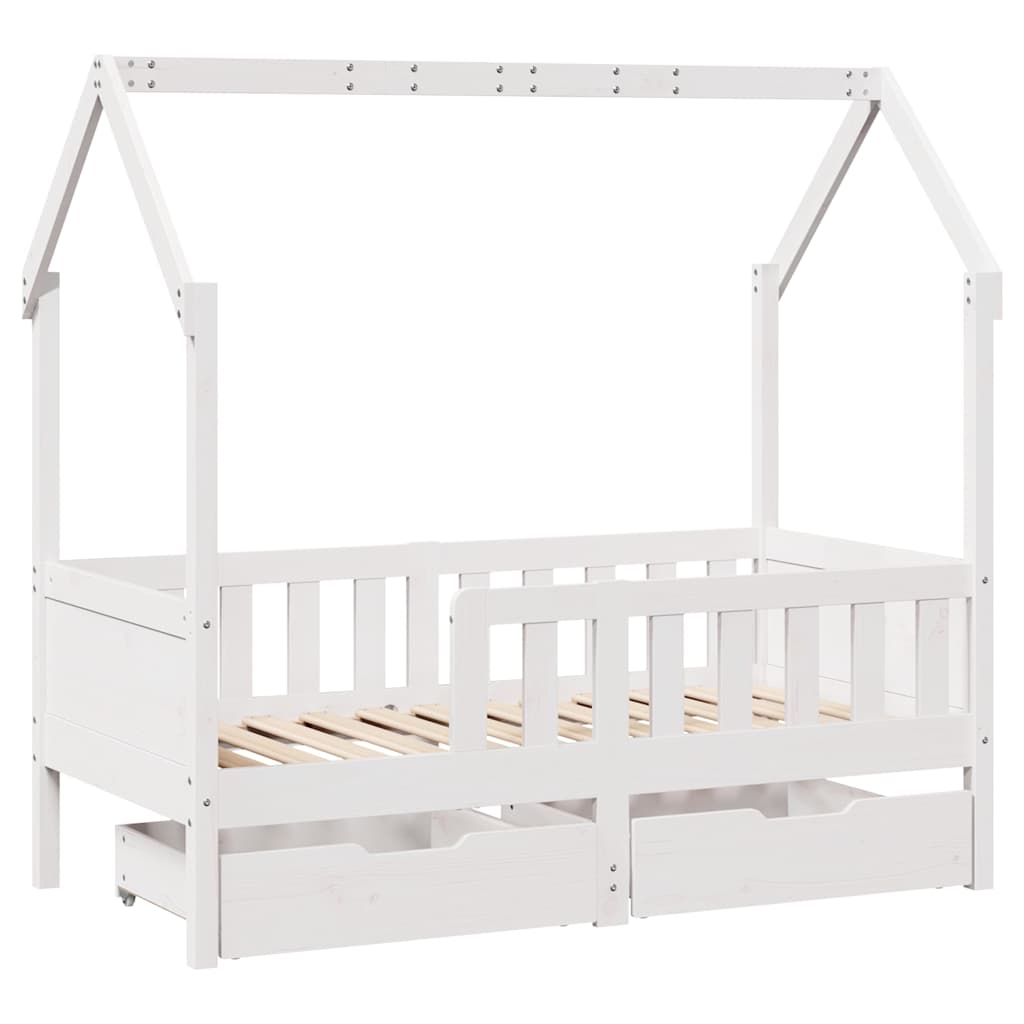 Barnesengeramme med skuffer 80x170 cm heltre furu
