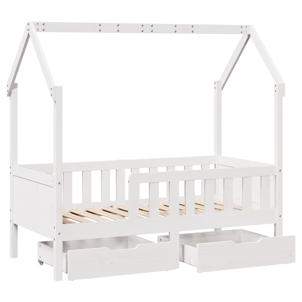 Barnesengeramme med skuffer 80x170 cm heltre furu