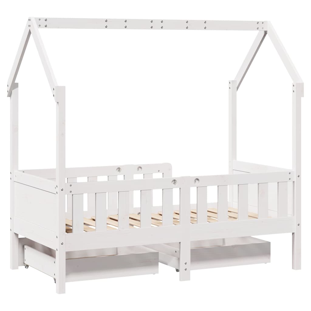 Barnesengeramme med skuffer 70x140 cm heltre furu