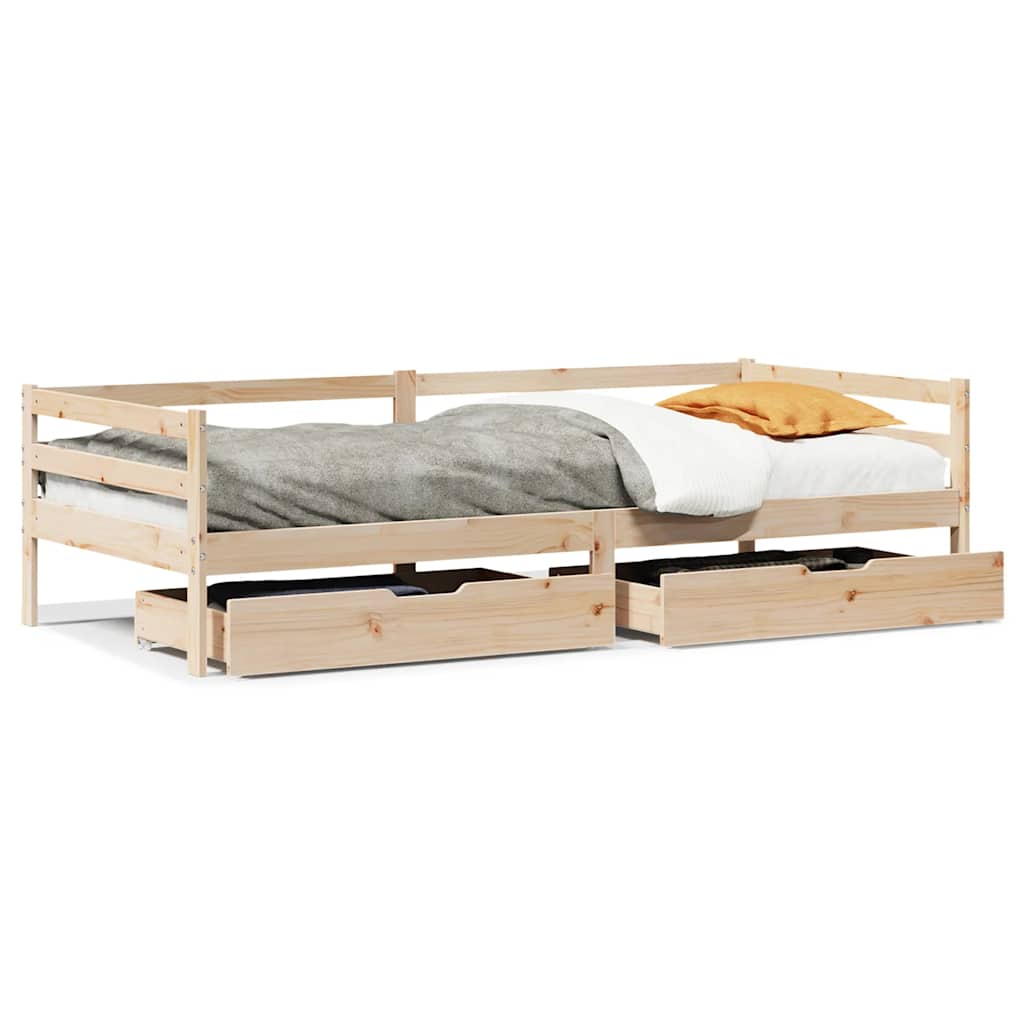 Dagseng med skuffer 90x200 cm heltre furu