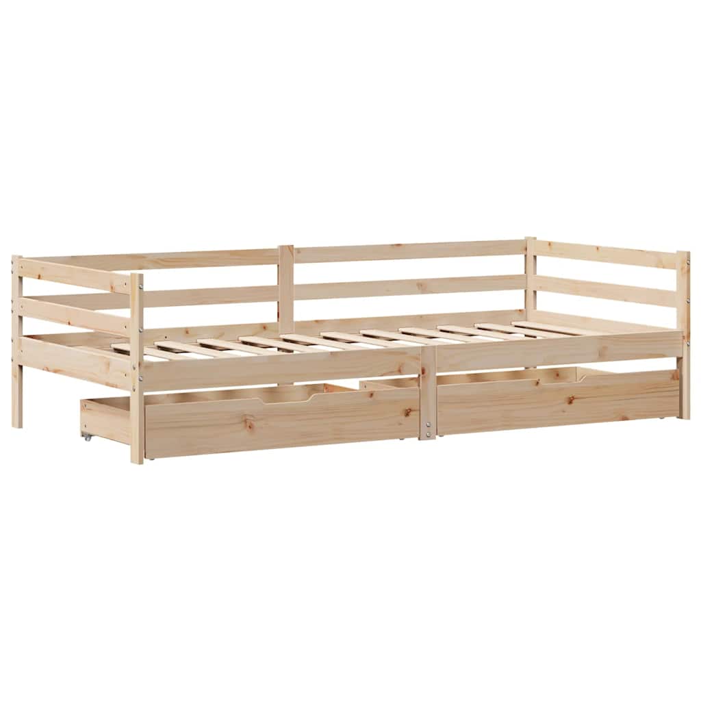 Dagseng med skuffer 80x200 cm heltre furu