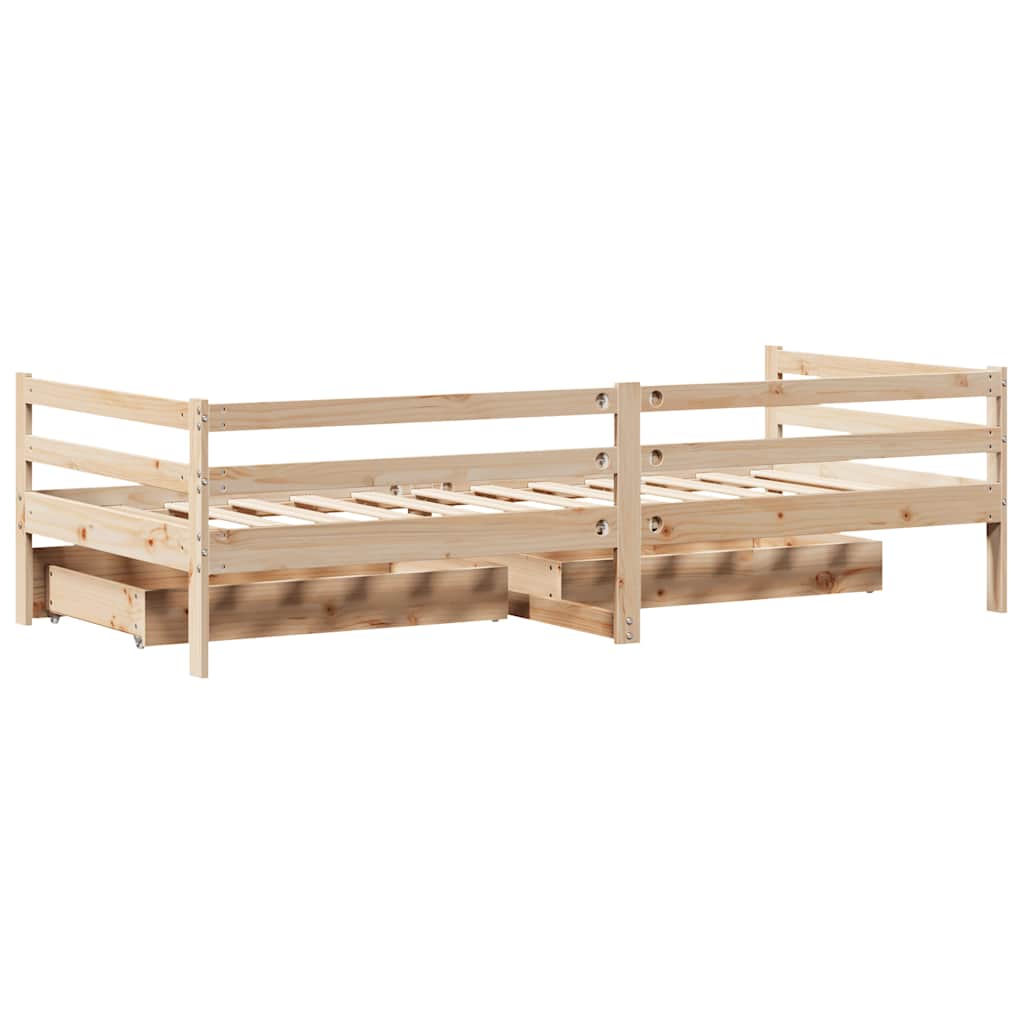 Dagseng med skuffer 80x200 cm heltre furu