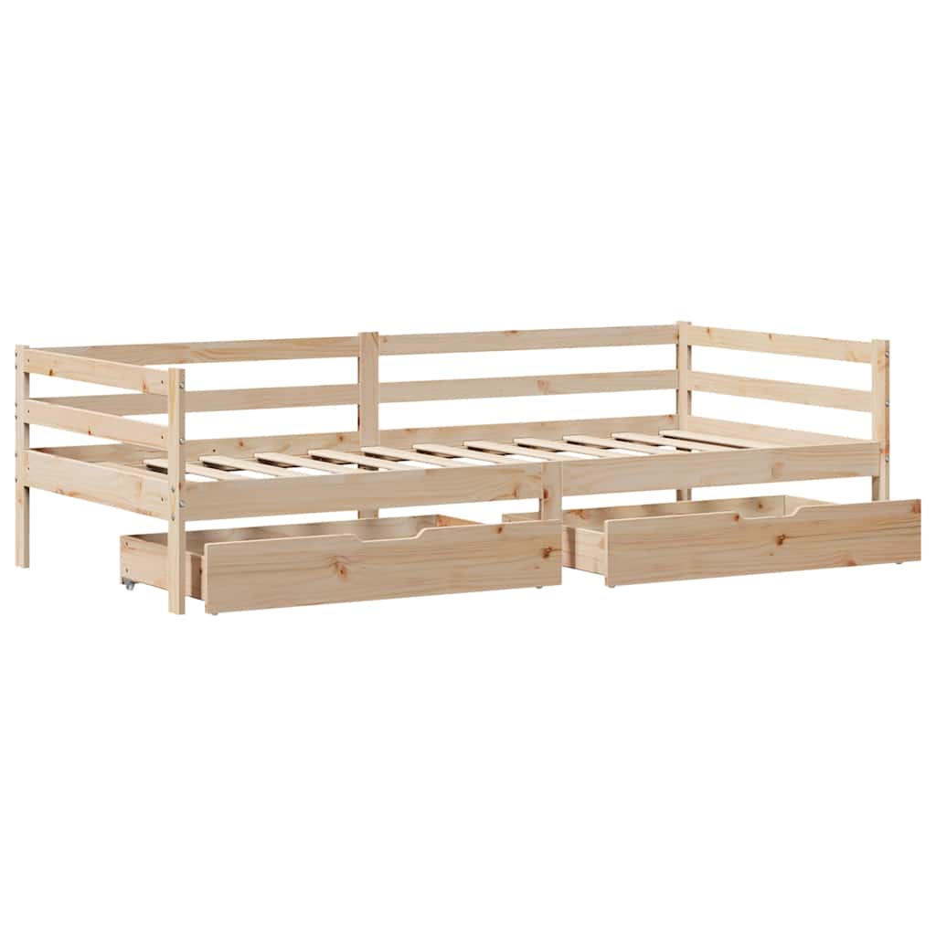 Dagseng med skuffer 80x200 cm heltre furu