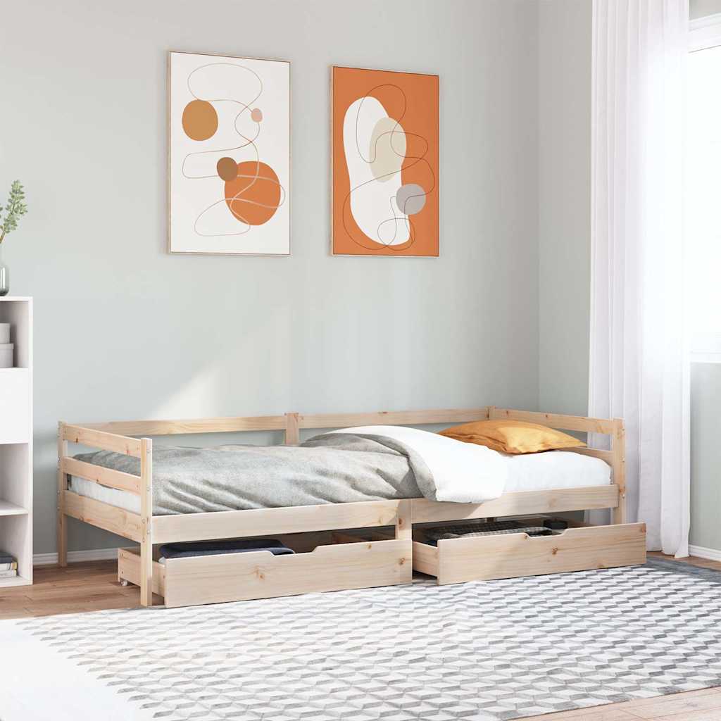 Dagseng med skuffer 80x200 cm heltre furu